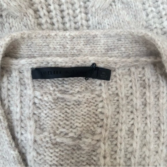 Jenni Kayne Cocoon Cardigan Cable Knit Sweater Oversized Taupe Beige Size Xl - Picture 3 of 14